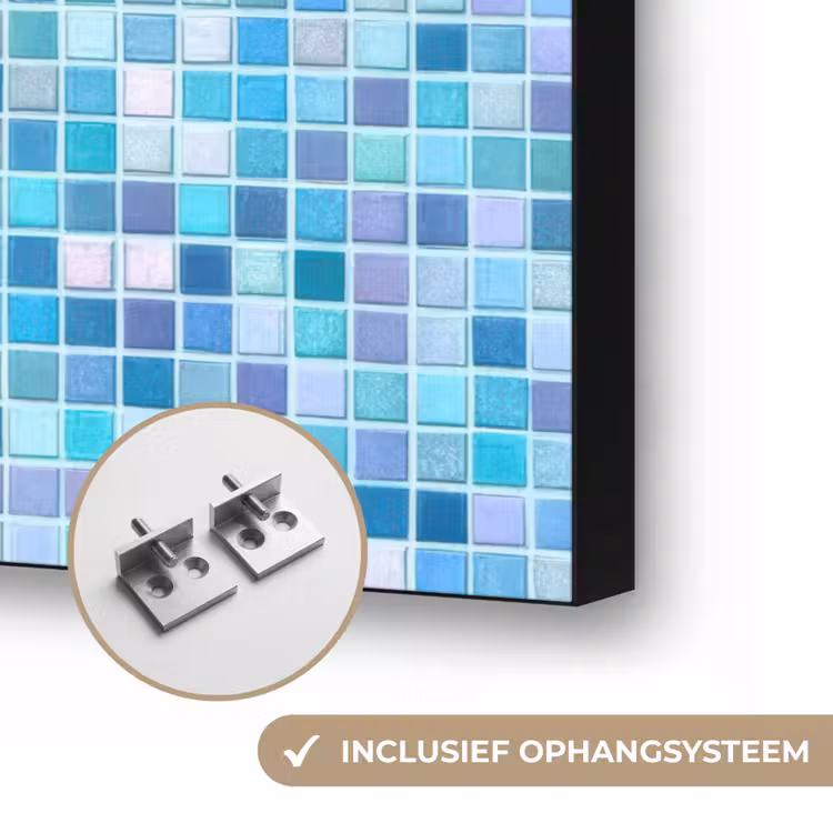 Mozaïek - Patroon - Turquoise Textielframe zwart klein 947 -USP_ophangsysteemNL