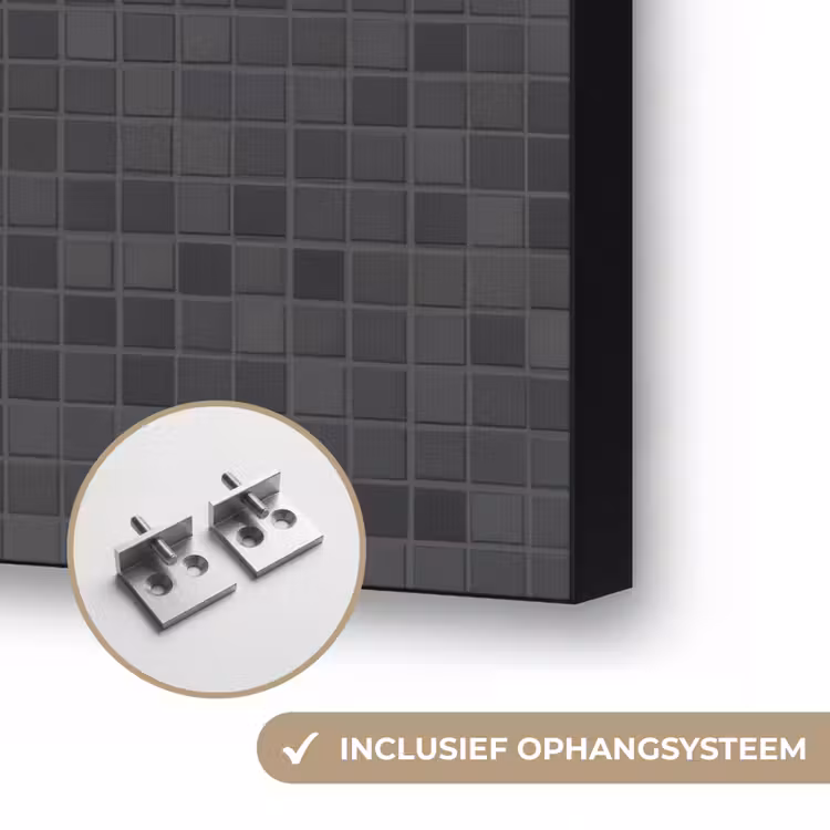 Mozaïek - Patroon - Zwart Textielframe zwart klein 947 -USP_ophangsysteemNL