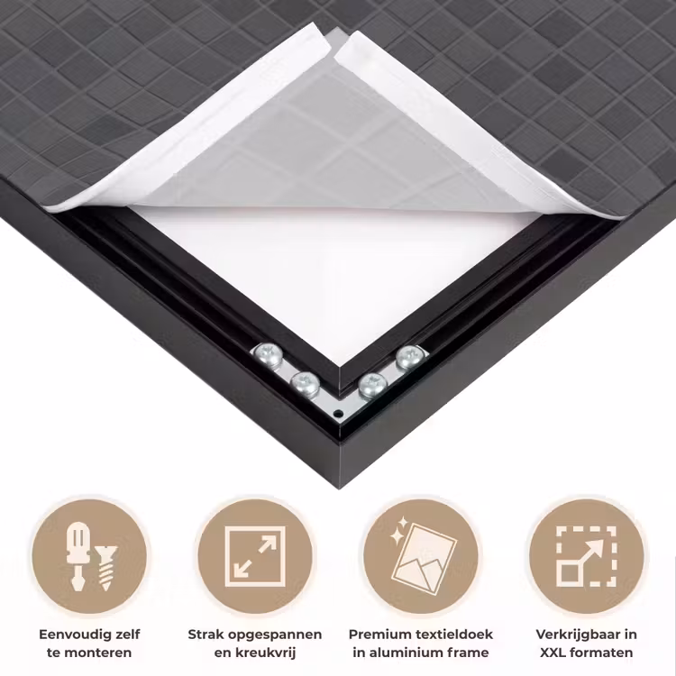 Mozaïek - Patroon - Zwart Textielframe zwart klein 947 -USP_feed_closeupNL
