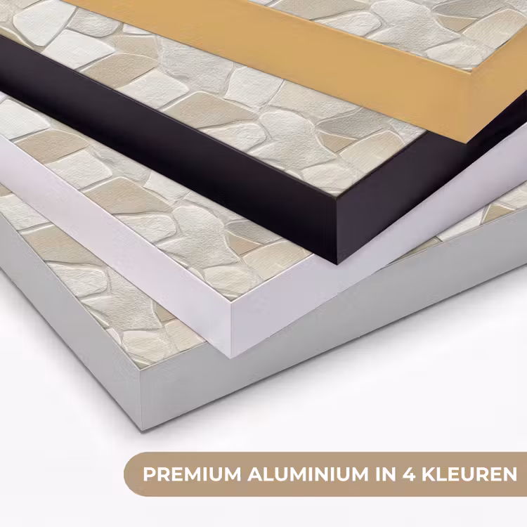 Mozaïek - Stenen - Beige Textielframe zwart klein 947 -USP_kleurenNL