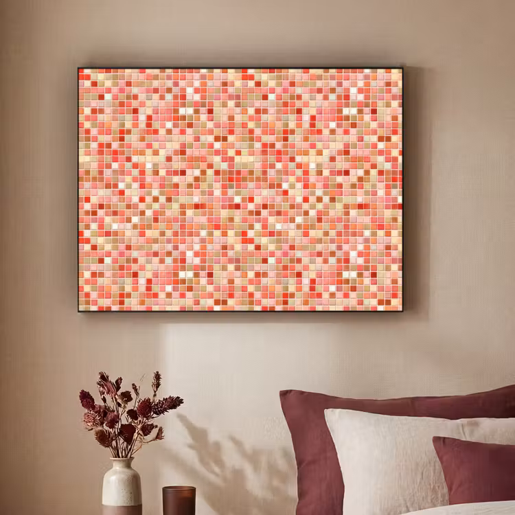 Mozaïek - Tegel - Patroon - Kleurrijk Textielframe zwart klein 947 -sfeer1