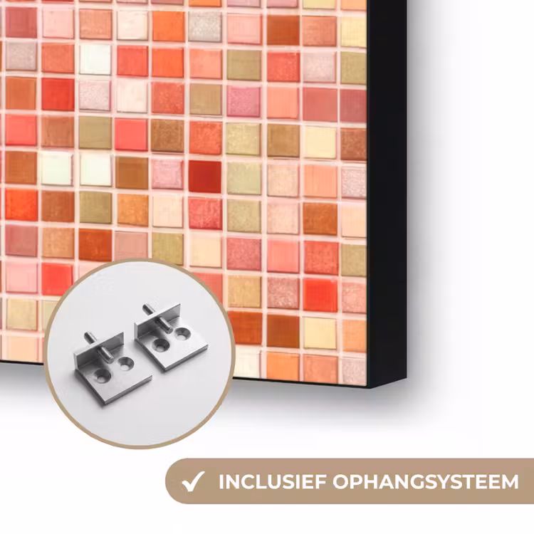 Mozaïek - Tegel - Patroon - Kleurrijk Textielframe zwart klein 947 -USP_ophangsysteemNL