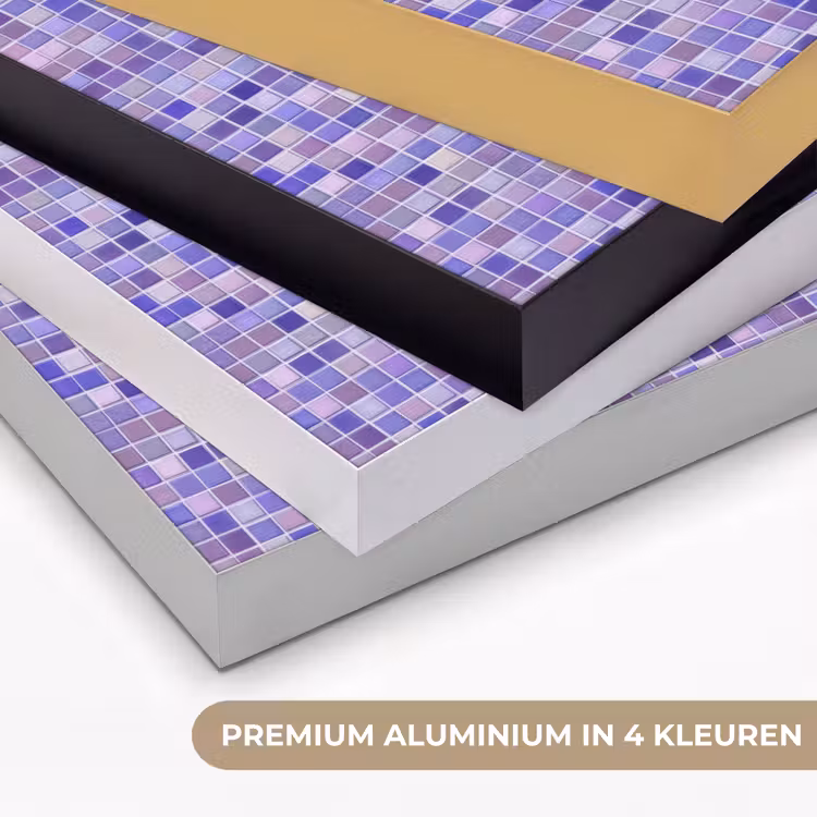 Mozaïek - Tegels - Lila - Amethist Textielframe zwart klein 947 -USP_kleurenNL