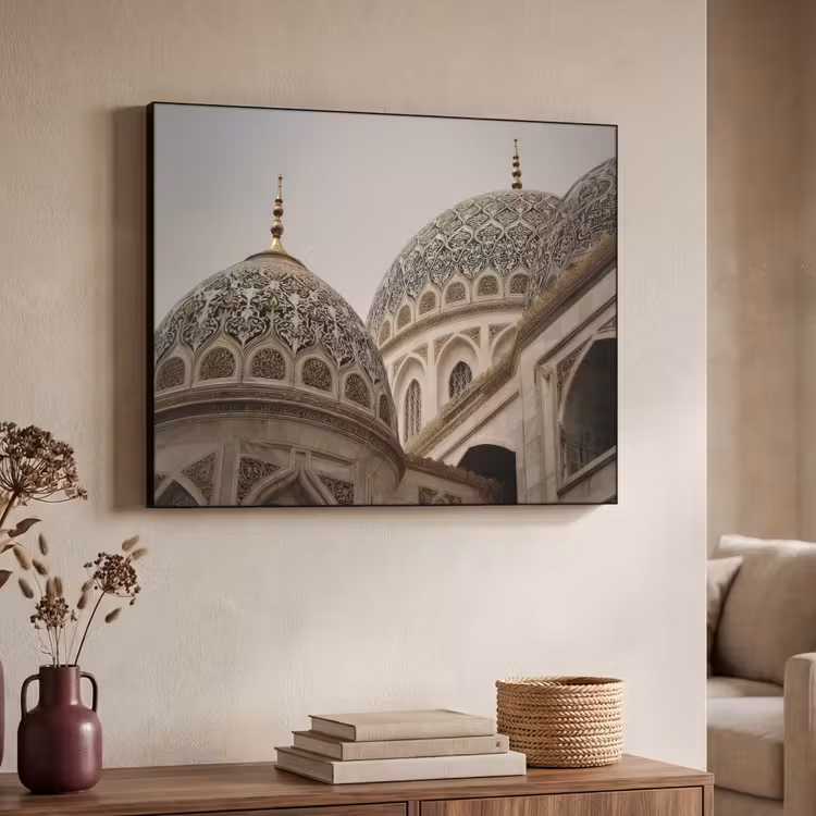 Mozaïekkoepels - Gouden spitsen - Islamitisch Textielframe zwart klein -sfeer3