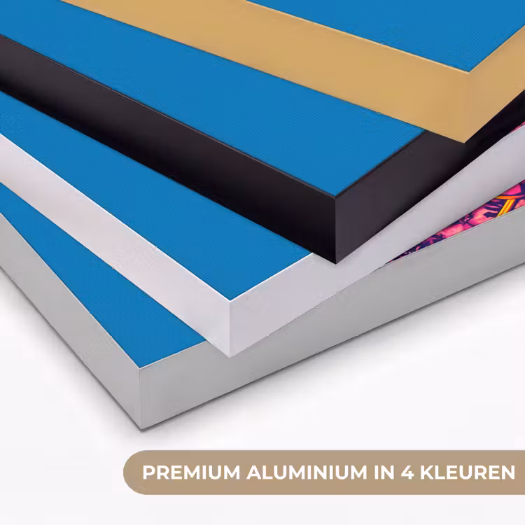 Muis - Kimono - Bloemen - Blauw Textielframe zwart klein -USP_kleurenNL