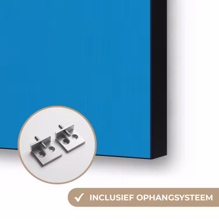Muis - Kimono - Bloemen - Blauw Textielframe zwart klein -USP_ophangsysteemNL