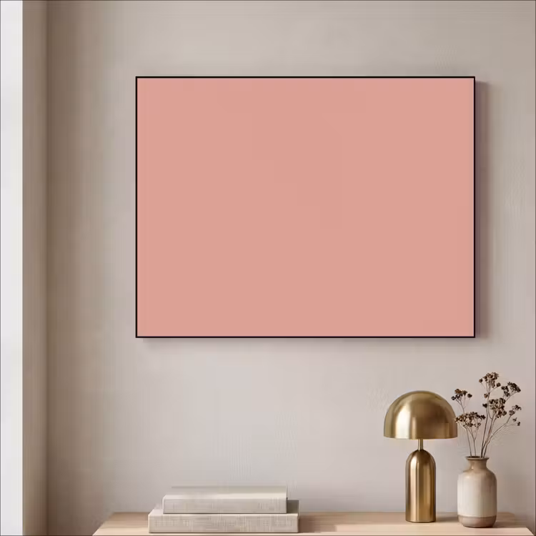 Muted - Salmon - Koraal Textielframe zwart klein 947 -sfeer2