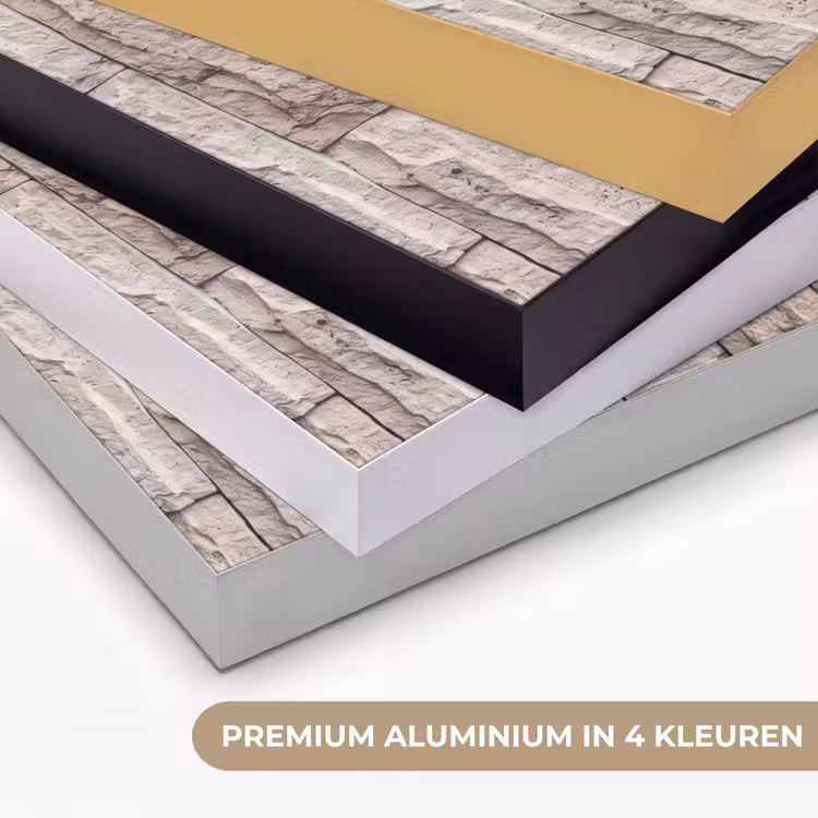 Muur - Steen - Ruw - Beige - Textuur Textielframe zwart klein -USP_kleurenNL