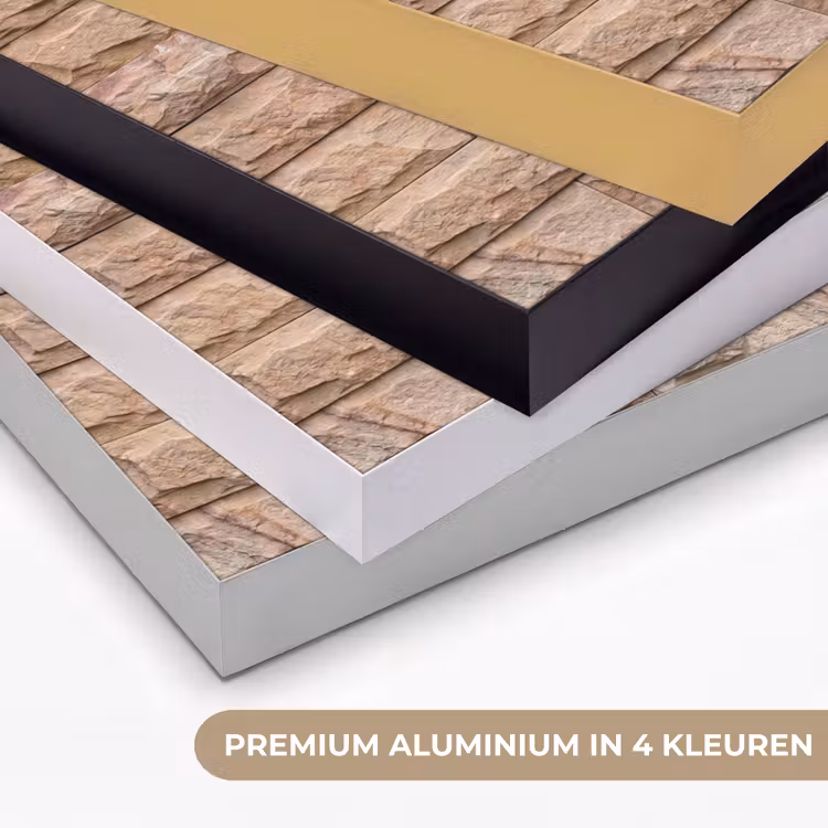 Muur - Steen - Ruw - Textuur - Beige Textielframe zwart klein -USP_kleurenNL