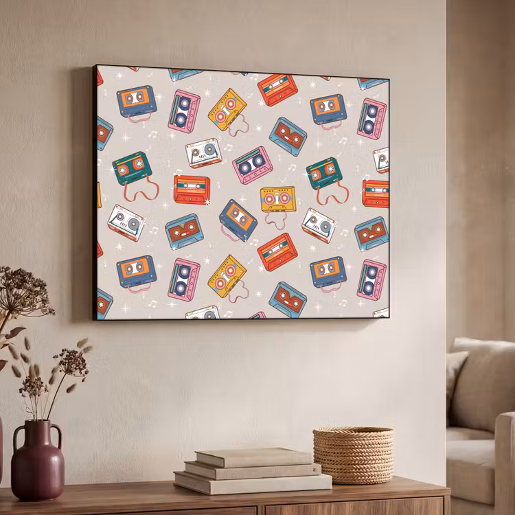 Muziek - Cassette - Patroon Textielframe - compleet frame klein 947 -sfeer3