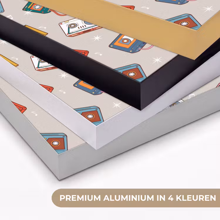 Muziek - Cassette - Patroon Textielframe zwart klein 947 -USP_kleurenNL