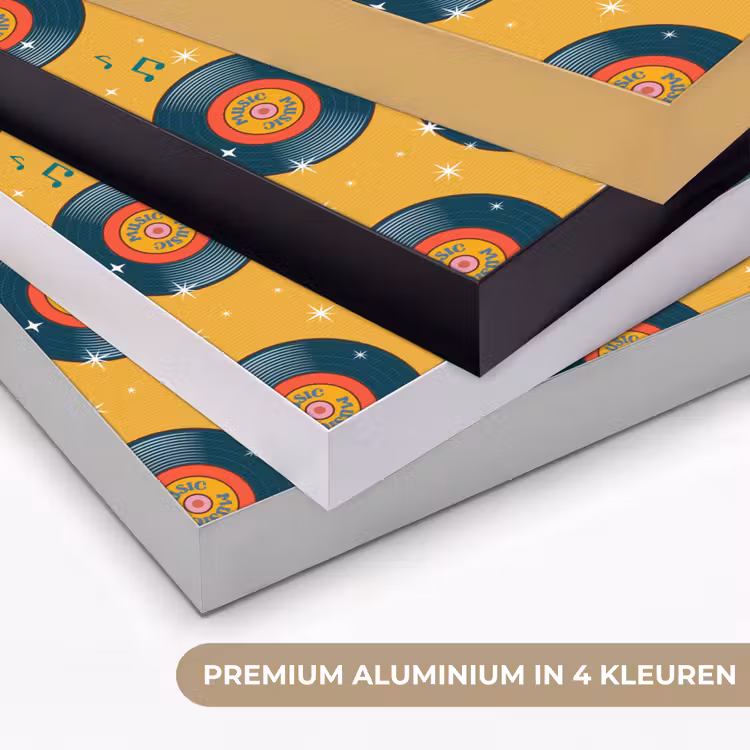 Muziek - Patroon - Geel Textielframe zwart klein 947 -USP_kleurenNL