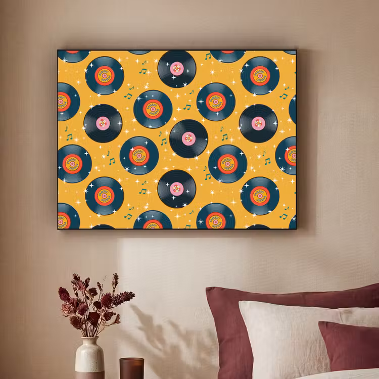 Muziek - Patroon - Geel Textielframe - compleet frame klein 947 -sfeer1
