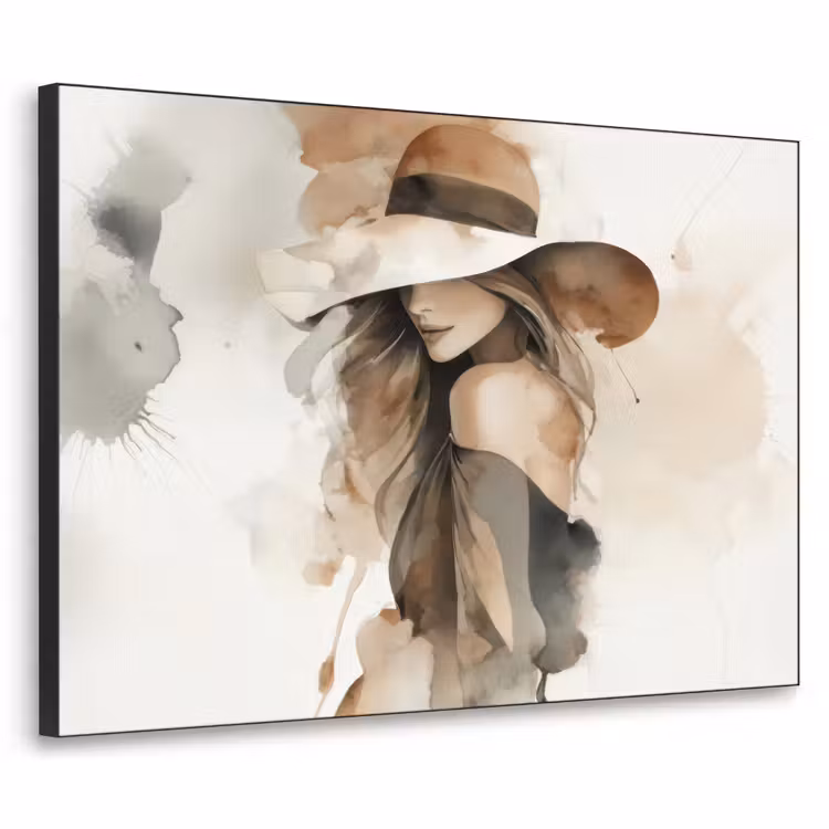 Mysterieus - Vrouw - Sepia Textielframe zwart klein -3d