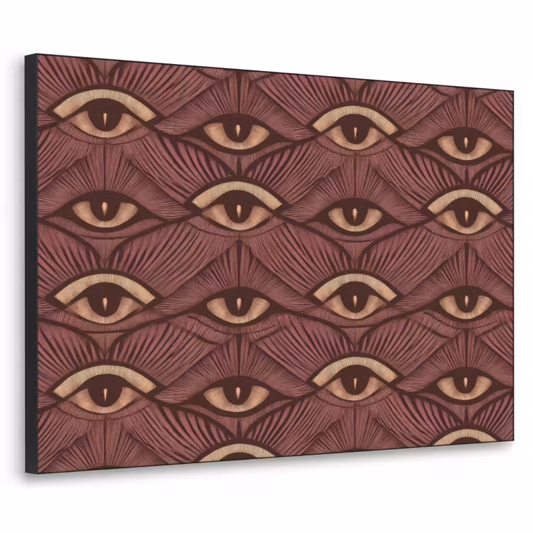 Mystiek - Ogen - Bruin Textielframe zwart klein 947 -3d