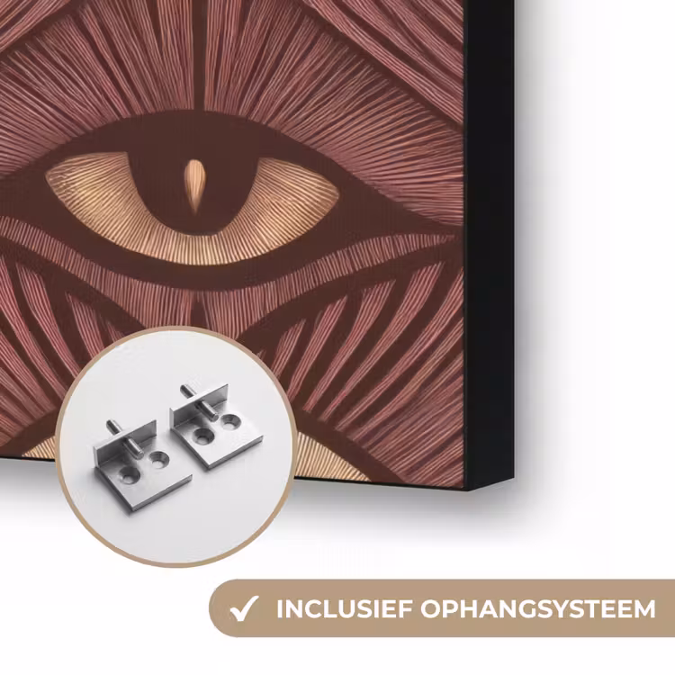 Mystiek - Ogen - Bruin Textielframe zwart klein 947 -USP_ophangsysteemNL