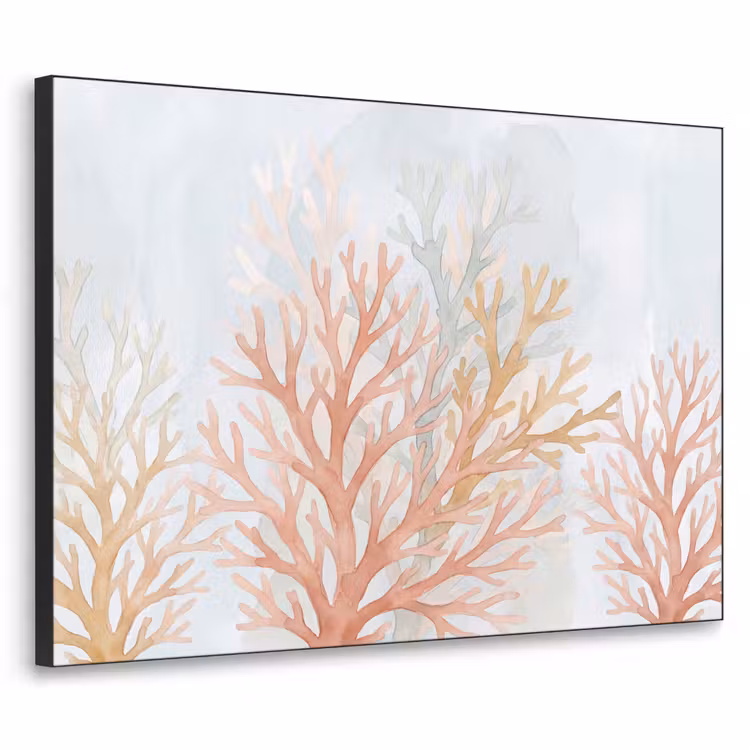 Natuur - Abstract - Aquarel - Organisch - Warm Textielframe zwart klein -3d