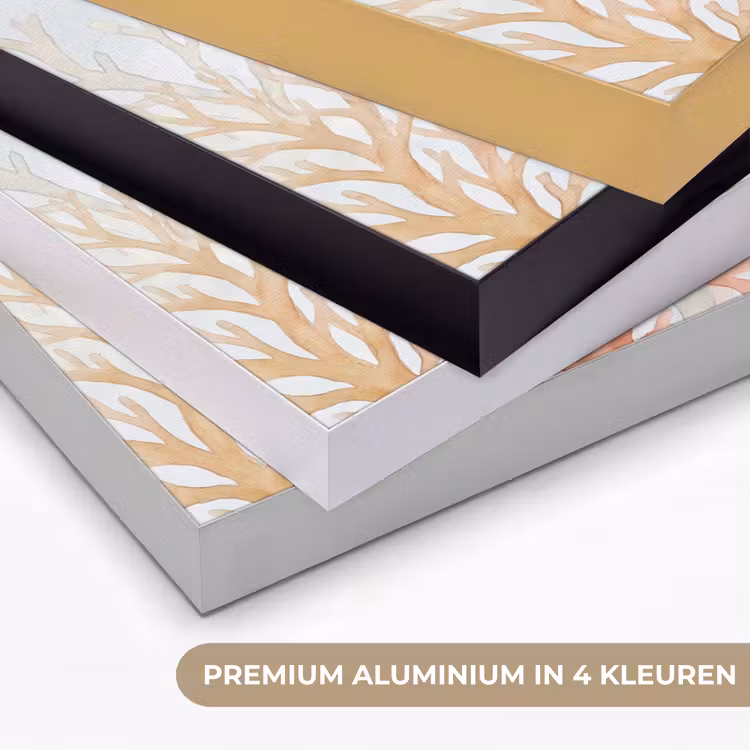 Natuur - Abstract - Aquarel - Organisch - Warm Textielframe zwart klein -USP_kleurenNL