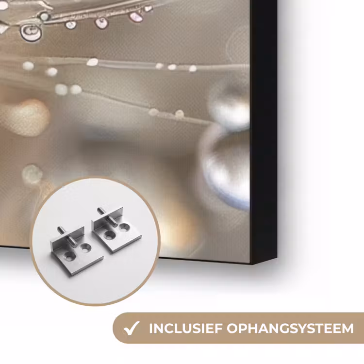 Natuur - Bloemen - Druppels - Regen Textielframe zwart klein -USP_ophangsysteemNL