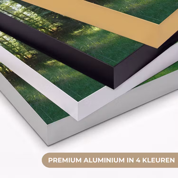 Natuur - Bomen - Bos - Groen - Zon - Gras - Planten Textielframe zwart klein -USP_kleurenNL