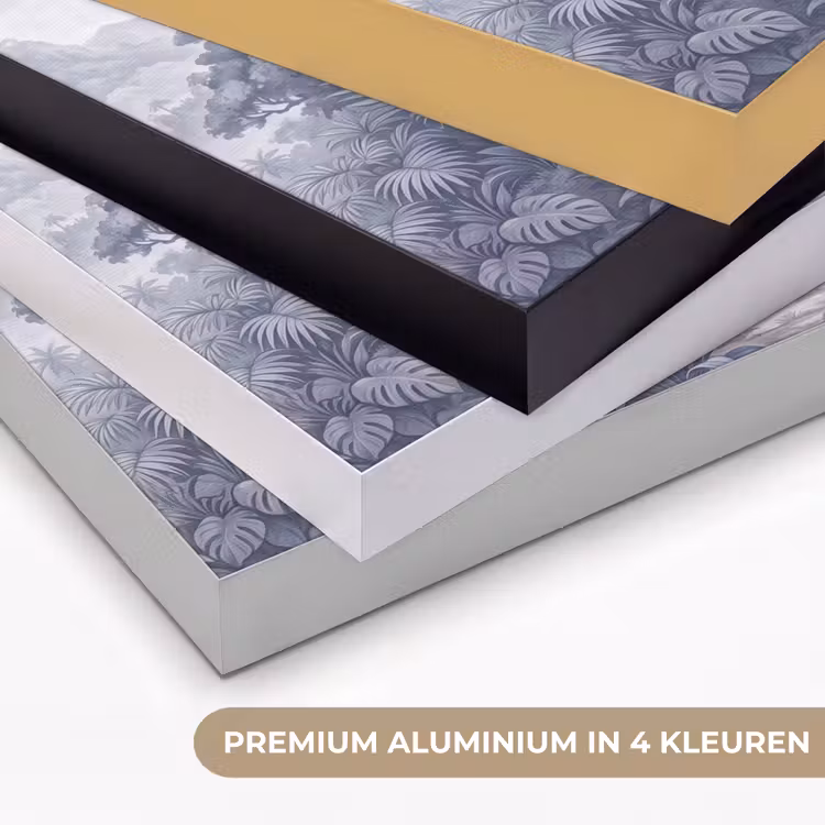 Natuur - Boom - Tropisch - Landschap - Blauw Textielframe zwart klein -USP_kleurenNL
