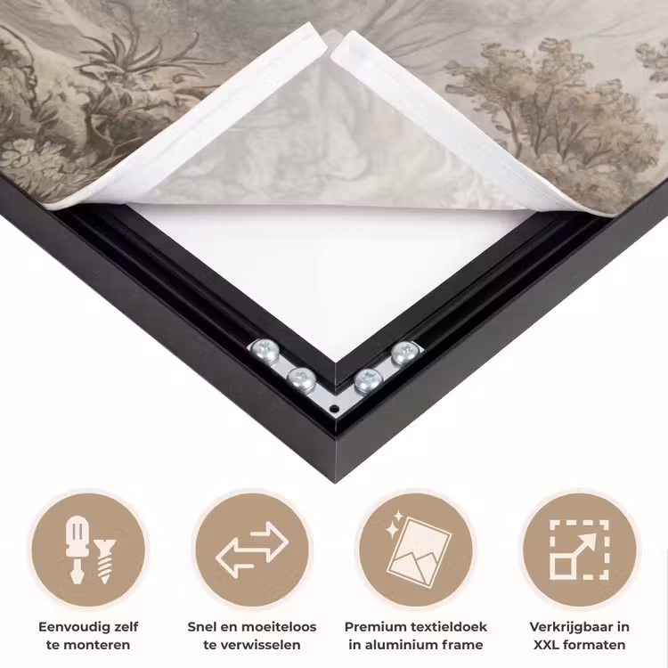 Natuur - Bos - Eik Textielframe zwart klein -USP_closeupNL