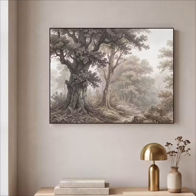 Natuur - Bos - Eik Textielframe zwart klein -sfeer2