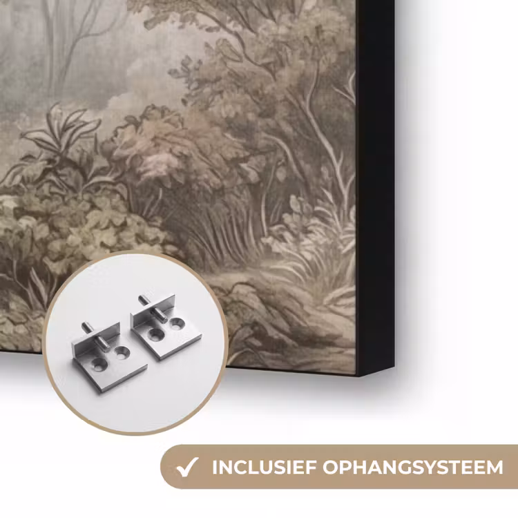 Natuur - Bos - Eik Textielframe zwart klein -USP_ophangsysteemNL
