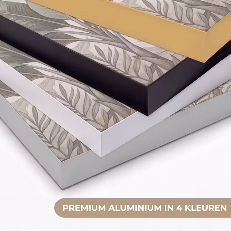 Natuur - Jungle - Ringstaartmaki - Bruin Textielframe zwart klein -USP_kleurenNL