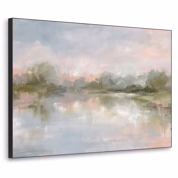 Natuur - Landschap - Abstract - Water - Groen Textielframe zwart klein -3d