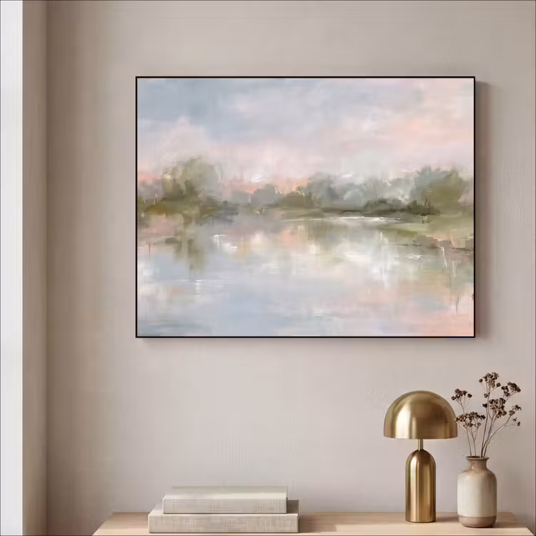 Natuur - Landschap - Abstract - Water - Groen Textielframe zwart klein -sfeer2
