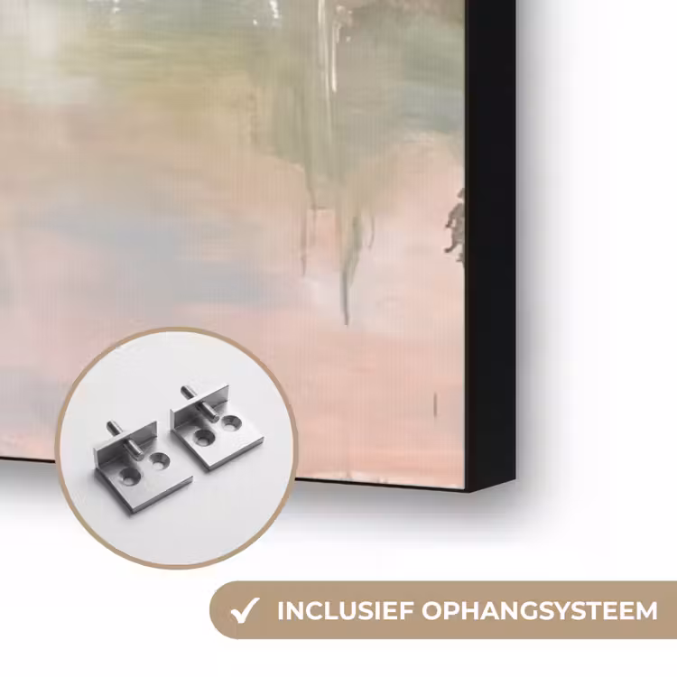 Natuur - Landschap - Abstract - Water - Groen Textielframe zwart klein -USP_ophangsysteemNL