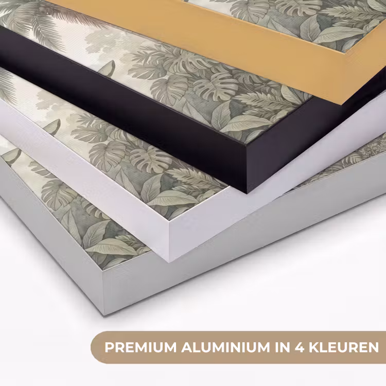 Natuur - Tropisch bos - Landschap - Aquarel - Groen Textielframe zwart klein -USP_kleurenNL