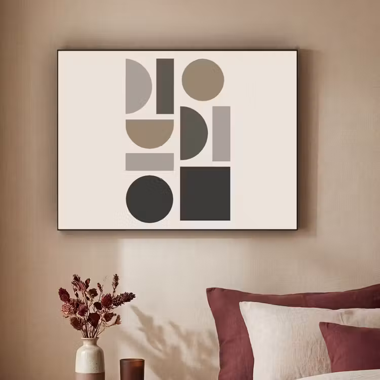 Natuurlijke tinten - Grafisch - Verticale compositie Textielframe - compleet frame klein -sfeer1