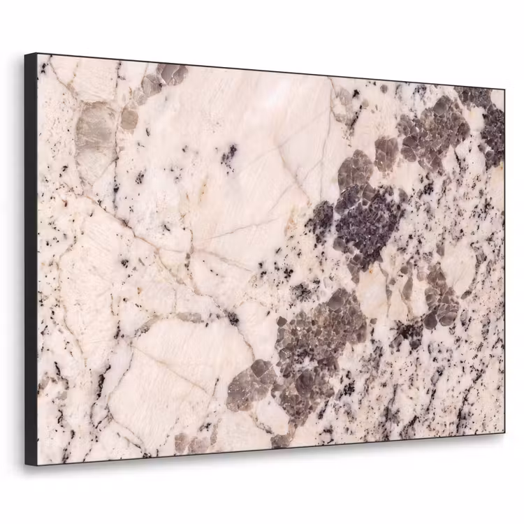 Natuursteen - Patroon - Abstract - Beige - Grijs Textielframe zwart klein -3d