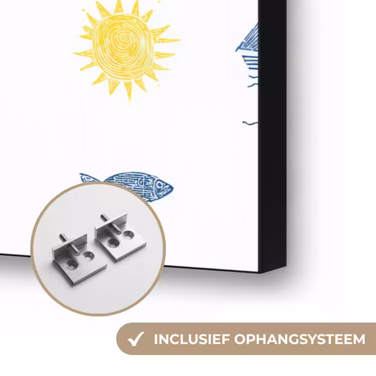 Nautisch - Illustraties - Kleurrijk Textielframe zwart klein 947 -USP_ophangsysteemNL