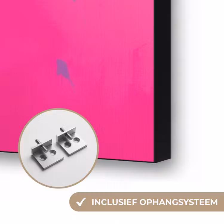 Neon - Blauw - Pop-art - Schedel Textielframe zwart klein -USP_ophangsysteemNL