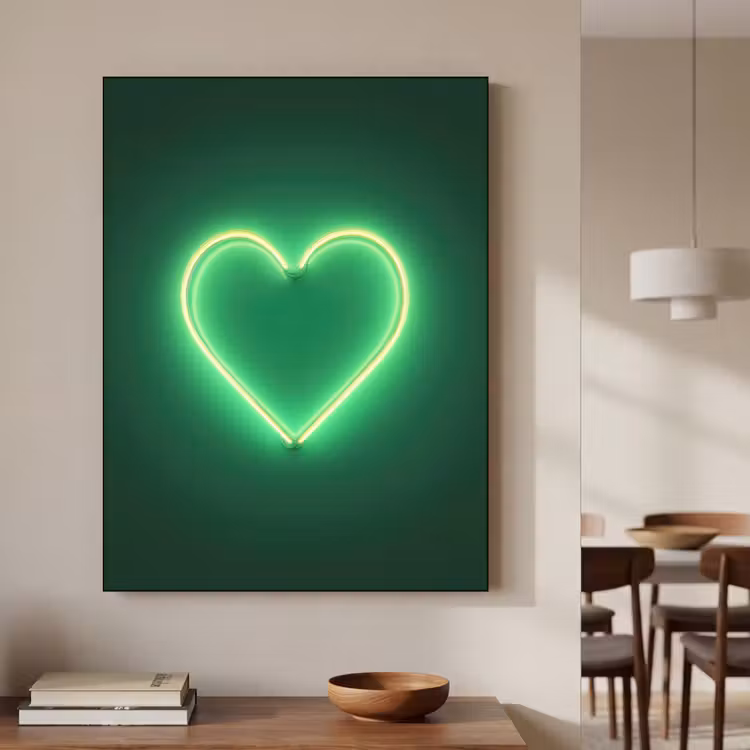 Neon - Groen - Licht Textielframe - compleet frame klein -sfeer2