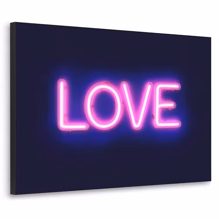 Neon - Love - Valentijn Textielframe - compleet frame klein -3d