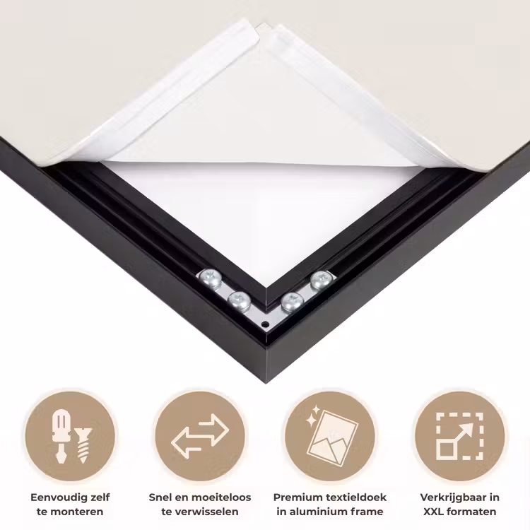Notenkrakers - Minimalistisch - Kerst - Beige Textielframe zwart klein -USP_closeupNL