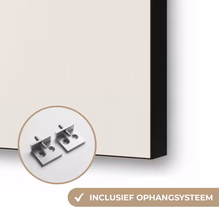 Notenkrakers - Minimalistisch - Kerst - Beige Textielframe zwart klein -USP_ophangsysteemNL