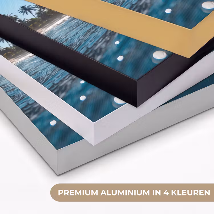 Oceaan - Golf - Strand - Natuur - Blauw Textielframe zwart klein -USP_kleurenNL