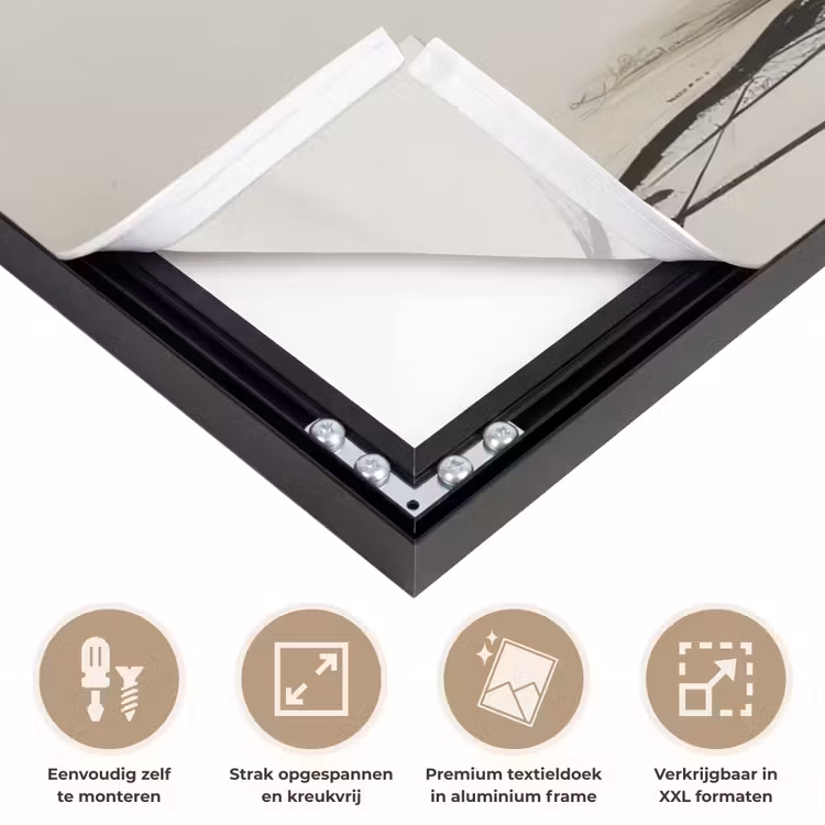 Ogen - Gezicht - Goud - Strepen Textielframe zwart klein -USP_feed_closeupNL