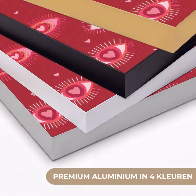 Ogen - Patroon - Roze - Donkerrood Textielframe zwart klein 947 -USP_kleurenNL