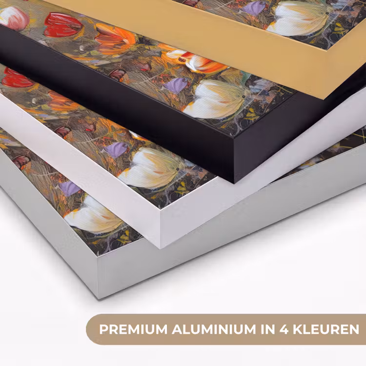 Olieverf - Bloemen - Kleurrijk - Natuur Textielframe zwart klein -USP_kleurenNL