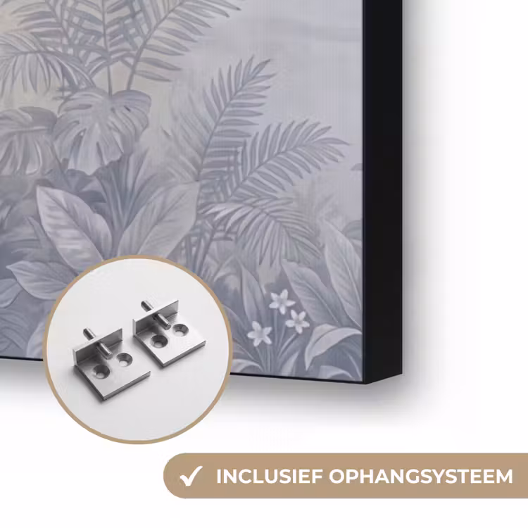 Olifant - Familie - Jungle - Illustratie - Grijs Textielframe zwart klein -USP_ophangsysteemNL