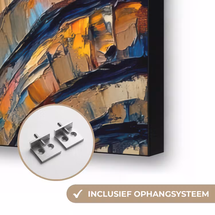Olifant - Kunst - Dieren Textielframe zwart klein -USP_ophangsysteemNL