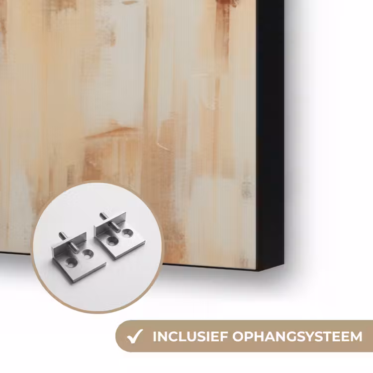 Olifant - Slurf - Mozaïek - Abstract Textielframe zwart klein -USP_ophangsysteemNL