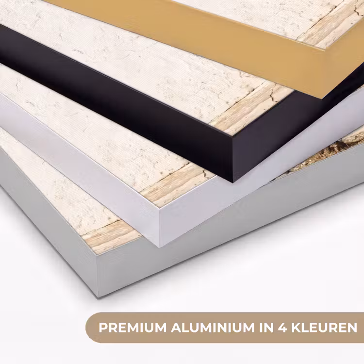 Art frame - Olijfboom - muur - wit - Olijfboom - muur - wit Textielframe zwart klein
