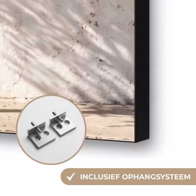 Art frame - Olijfboom - muur - wit - Olijfboom - muur - wit Textielframe zwart klein